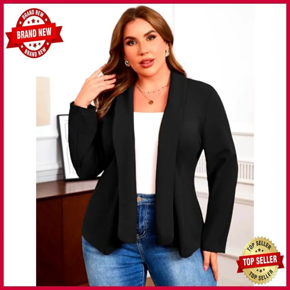 Plus Size Oversized Vest Blazer for Business Casual Work Outfits